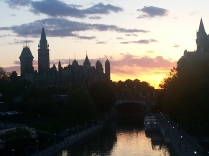 Evening on Rideau Canal and Parliament Building